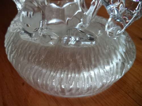 Beautiful Glass Crystal Mother and Foal on a frosted base Figurine