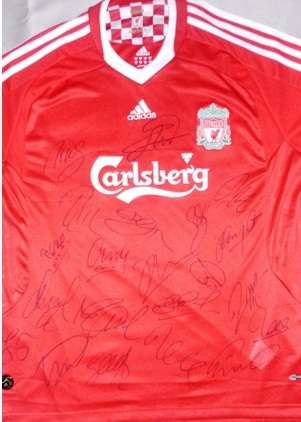 LIVERPOOL SQUAD SIGNED SHIRT WITH COA