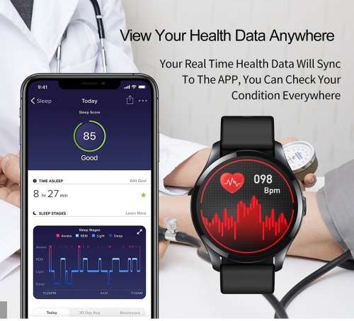 Smart Watch Activity Monitor, Oximeter, Thermometer, HR, BP and Immunity Check