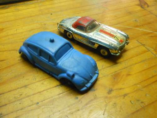 corgi  Mercedes and rubber VW Beetle