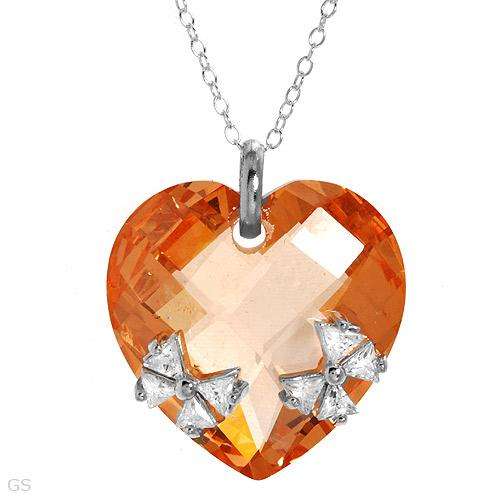**R1850.00** Attractive Brand New Heart Necklace With 46.80ctw Cubic zirconia Well Made.