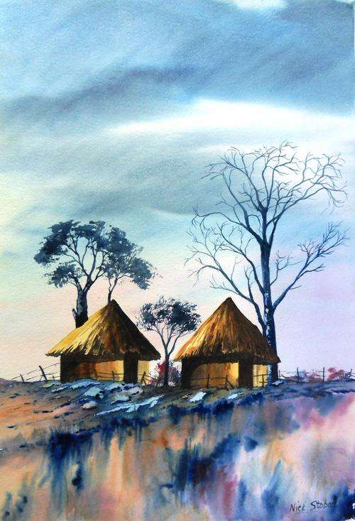 '' AFRICAN DREAMS '' Original signed watercolour by Nick Stobart.
