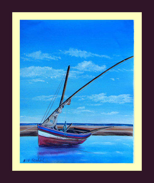 '' MOZAM FISHER '' Original signed acrylic by Nick Stobart.