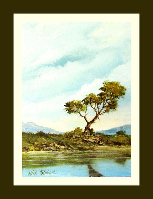 " LIFE AT THE RIVER " Original signed acrylic by Nick Stobart.