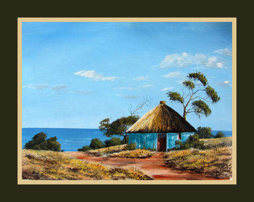 '' TRANSKEI SIMPLE '' Original signed acrylic by Nick Stobart.