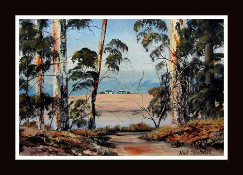 '' THE ROAD TO A SIMPLER LIFE'' Original signed acrylic by Nick Stobart.