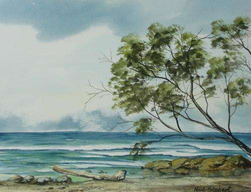 ORIGINAL WATERCOLOUR by Nick Stobart - African Beach