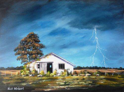 'THE WENDY HOUSE' Original acrylic painting by Nick Stobart