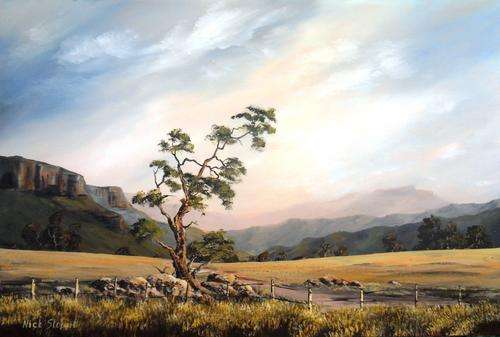 ' I GREW FOR THE VIEW'  Large original signed acrylic by Nick Stobart.