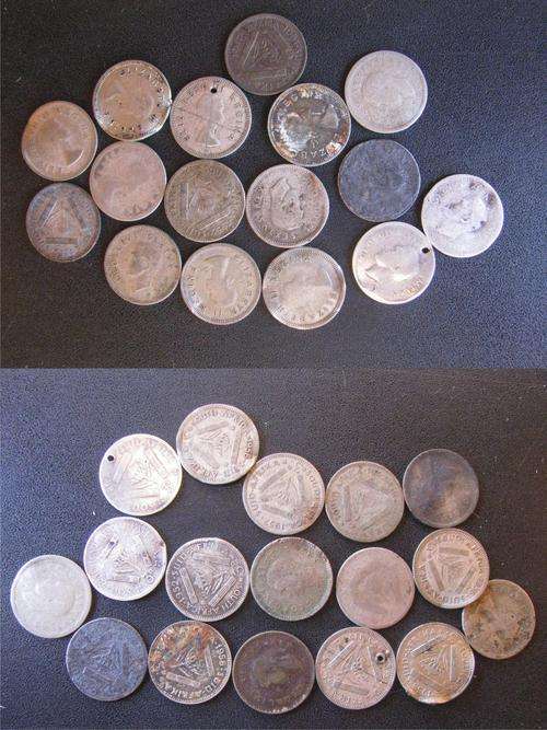 16 x union silver tiekies - use for fillers or silver - 50 % silver - 11g pure silver