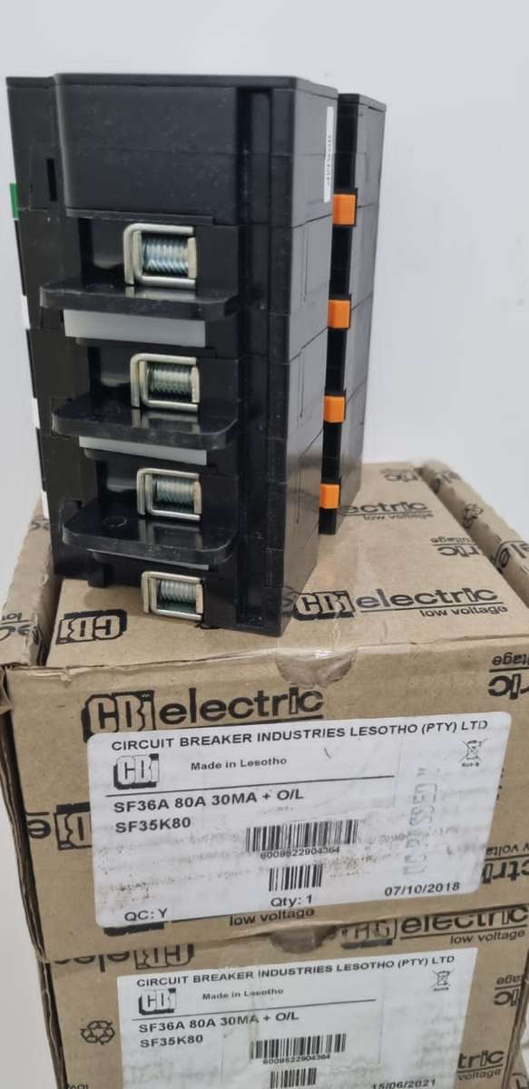80A CBI SF35K80 Earth Leakage With Overload (BID PER PIECE)!!!