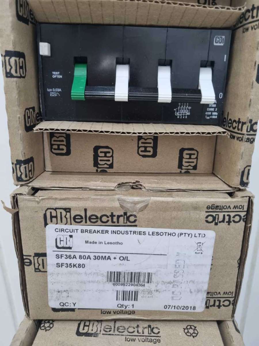 80A CBI SF35K80 Earth Leakage With Overload (BID PER PIECE)!!!
