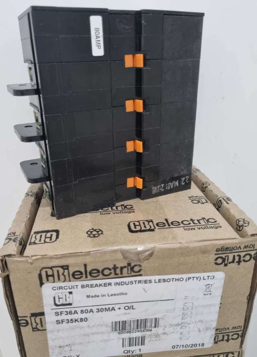 80A CBI SF35K80 Earth Leakage With Overload (BID PER PIECE)!!!