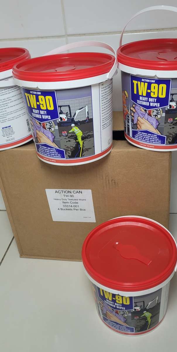 Heavy-Duty Textured Wipes, TW-90 For Removing Grease, Pant, Silicone, Oil (Bid Per Bucket)