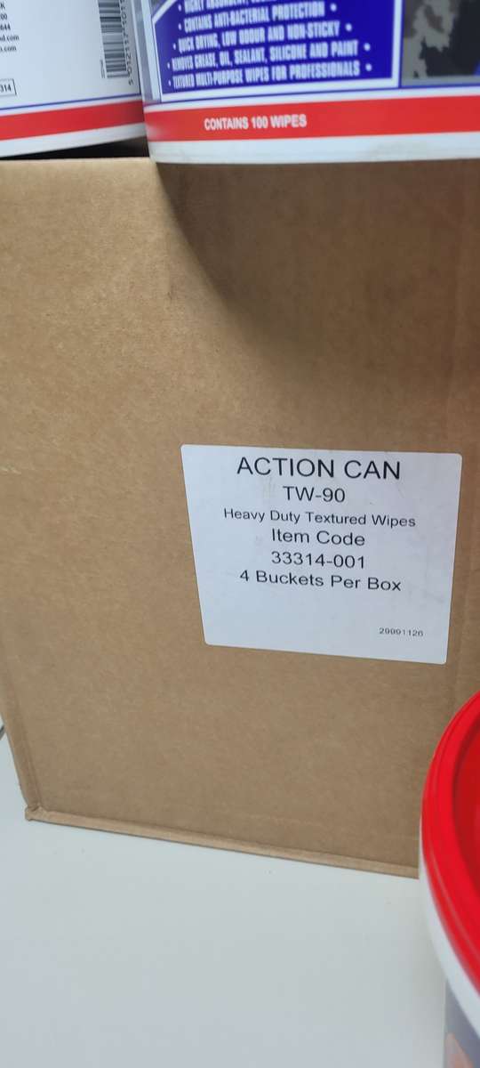 Heavy-Duty Textured Wipes, TW-90 For Removing Grease, Pant, Silicone, Oil (Bid Per Bucket)