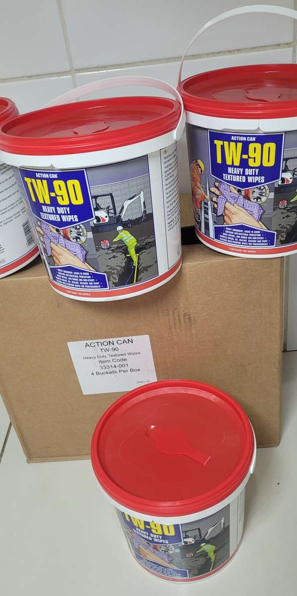 Heavy-Duty Textured Wipes, TW-90 For Removing Grease, Pant, Silicone, Oil (Bid Per Bucket)