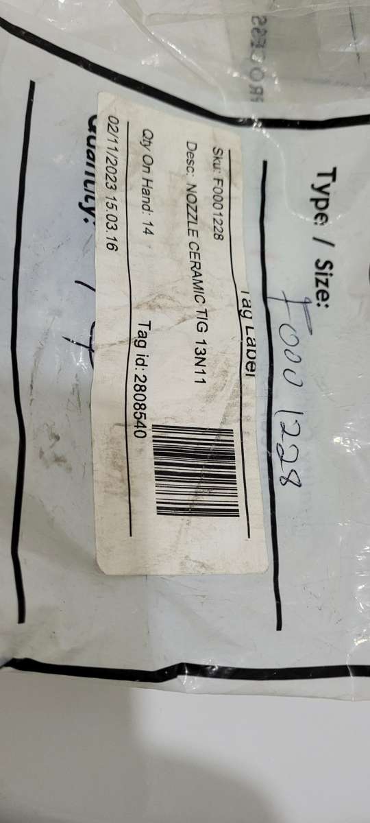 No.6 Ceramic Tig Nozzles For Tig Welding 13N11. (Bid Per Box Of 10x - (As Pictured)