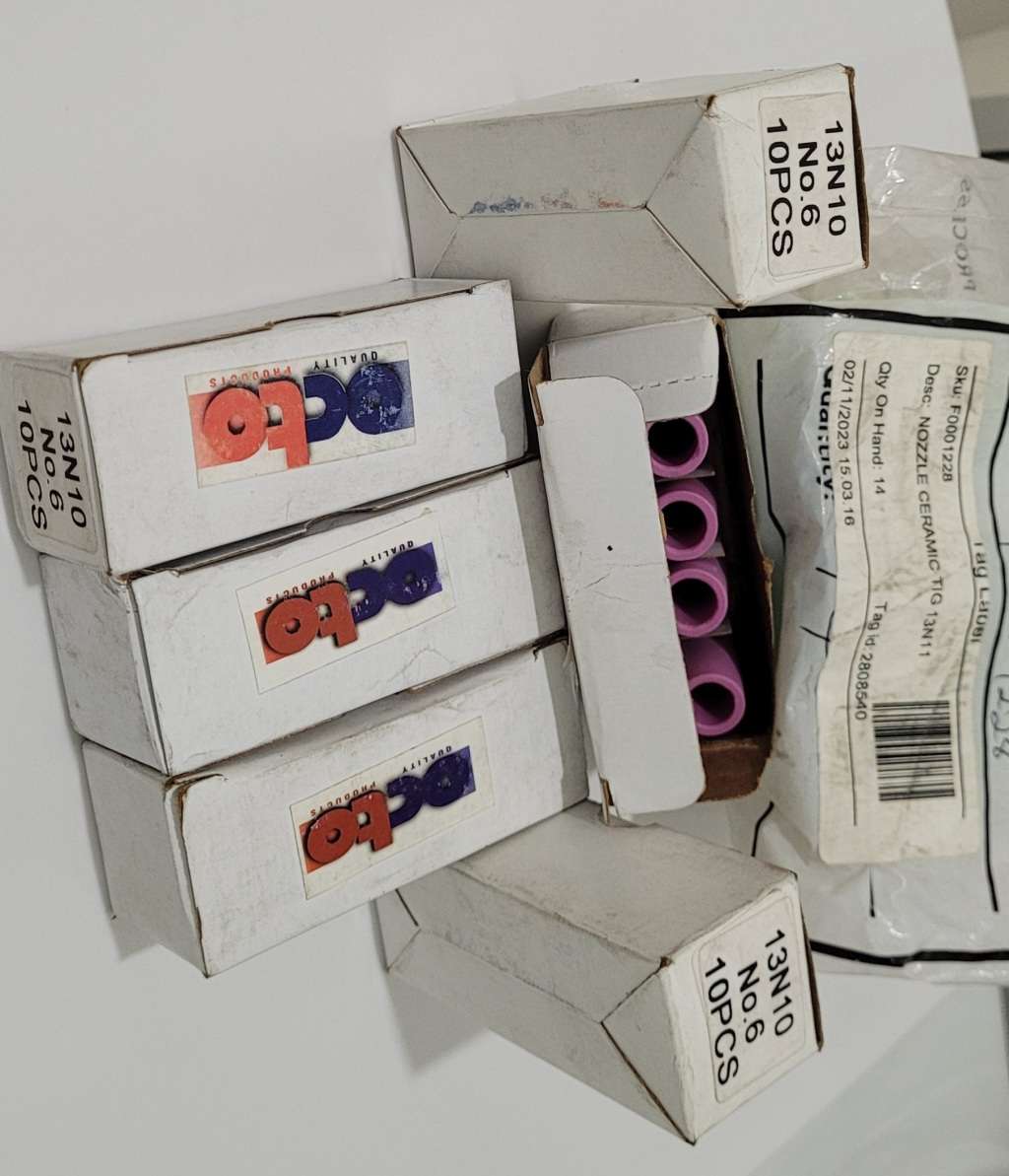 No.6 Ceramic Tig Nozzles For Tig Welding 13N11. (Bid Per Box Of 10x - (As Pictured)