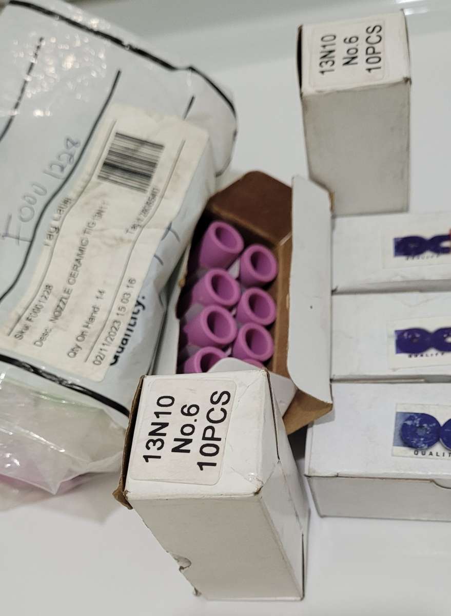 No.6 Ceramic Tig Nozzles For Tig Welding 13N11. (Bid Per Box Of 10x - (As Pictured)