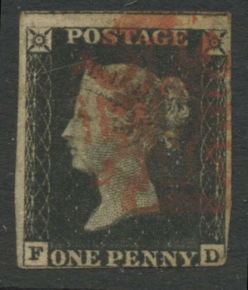 GB 1d Black. Used (FD)