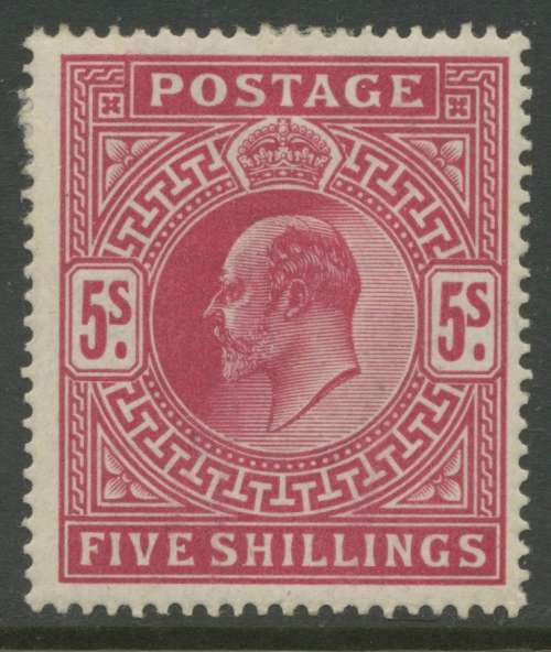 GB KE VII 5/-. Somerset House Issue. Mint
