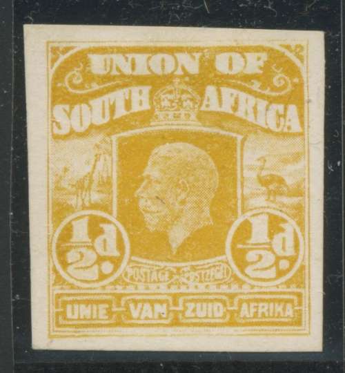 South Africa. 1/2d Mackay Essay. Yellow on card. Rare