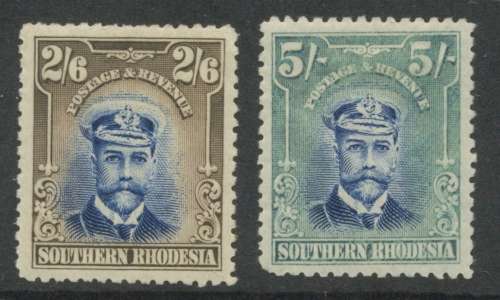Southern Rhodesia Admirals. 2/6 and 5/-. Mint