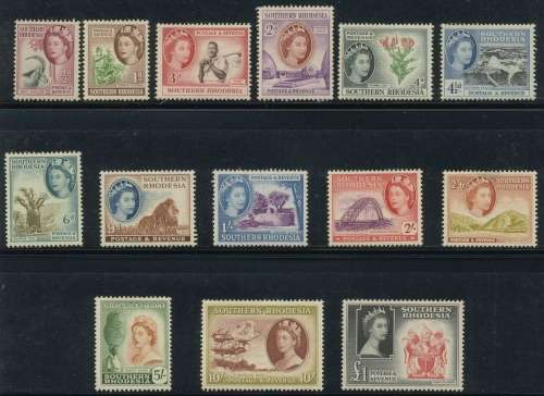 Southern Rhodesia 1953 Definitive Set. MM.