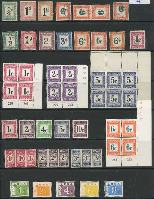 South Africa. Selection od Postage Dues.