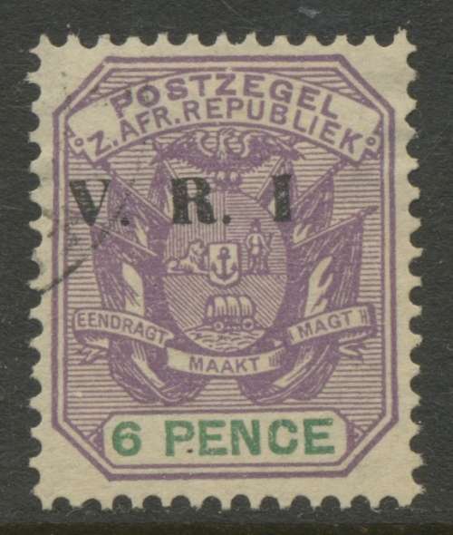 Transvaal 1900 6d VFU with Variety "No Stop after I." Cat: R750.00+