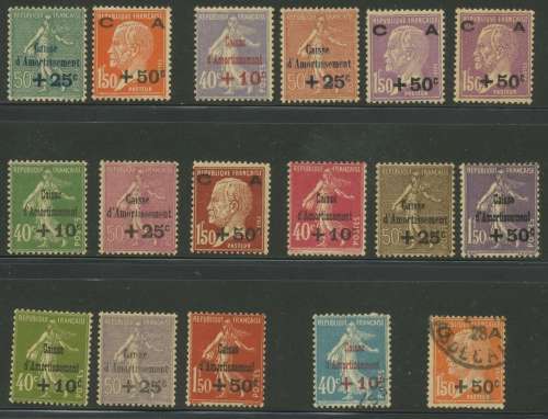 France. Lot of C.A. overprints Umm/mm plus 1 used: Cat: £567.75 (R12 750.00++)