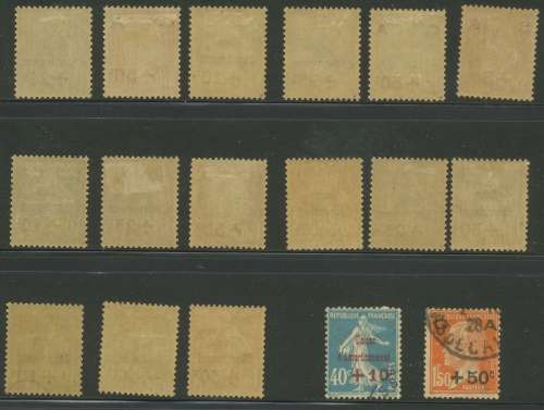 France. Lot of C.A. overprints Umm/mm plus 1 used: Cat: £567.75 (R12 750.00++)