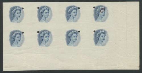 Rhodesia and Nyasaland. QE II Vingnette block of 8 Printers Archival Proofs. Scarce.
