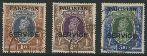 Pakistan. KG VI SG 010-012 VFU. Cat: £89.50 (R1865.00+)