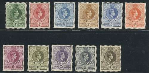 Swaziland. KG VI basic set to 10/- lmm