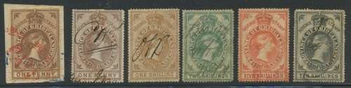 Griqualand West,Assorted used Bourne Head to 10/- used