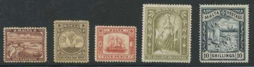 Malta SG 31-35 mm. Cat: £190.00 (R 3750.00)