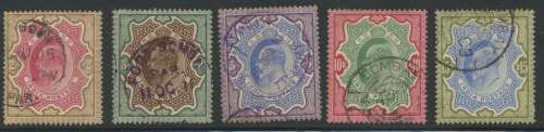 India. KE VII SG 139-146 very fine used Cat: £206.00 (R 4065.00)