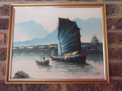 Oriental Oil Painting. 53 X 43cm