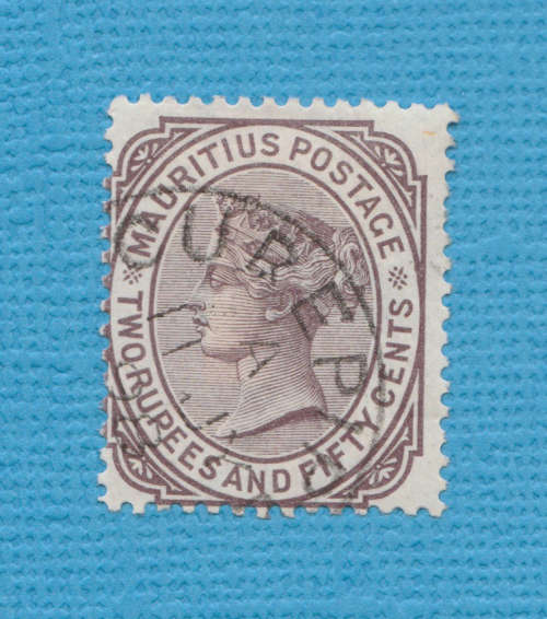 Mauritius 1879 2 Rupees and 50c Brown-Purple ( SG100 ) Fine Used