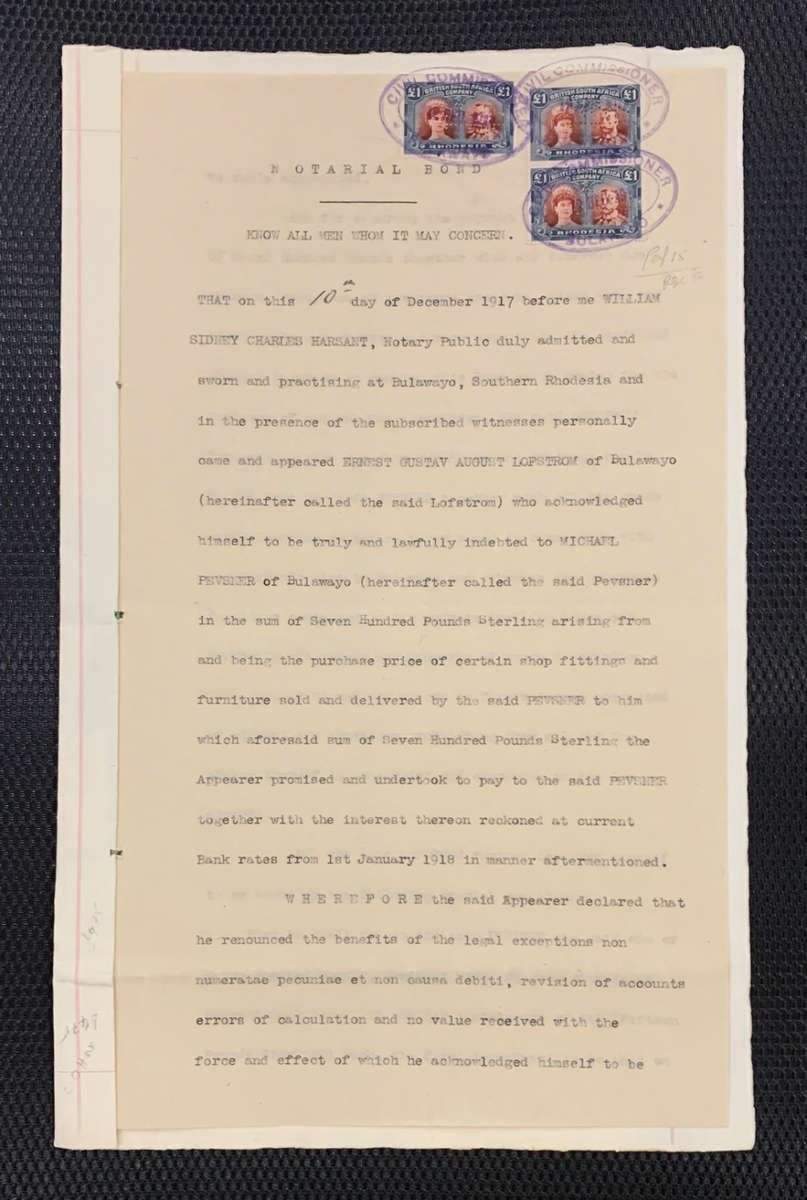 10 Dec 1917, Double Head £1 carmine-red and bluish black group, perfined and cancelled