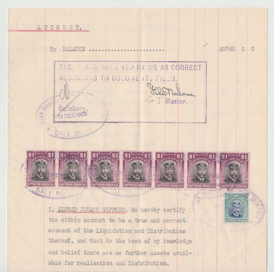 7 x Admiral £1, black and magenta with 1 x 5 Shillings blue and pale yellow-green.