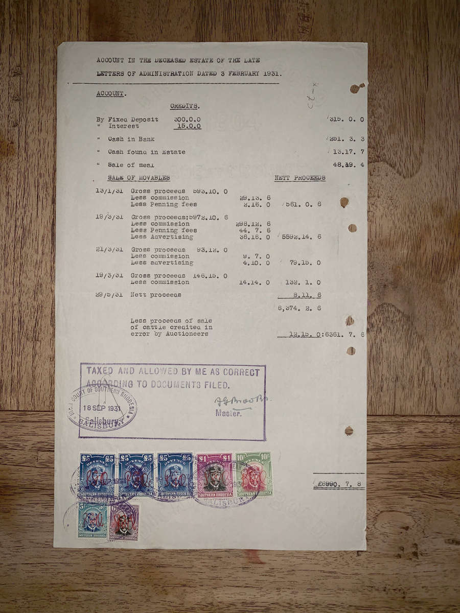 3 x Admiral £5,  £1 black and magenta,  10/ carmine & green, 5/ blue - green and 6d mauve.