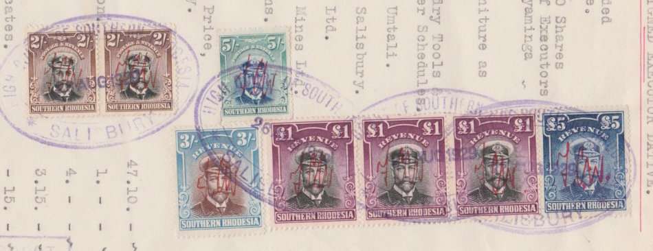 1 x Admiral £5 blue, 3 x £1 black - magenta,  5/ deep blue - green, 3/ brown - blue , 2 x 2/ brown -