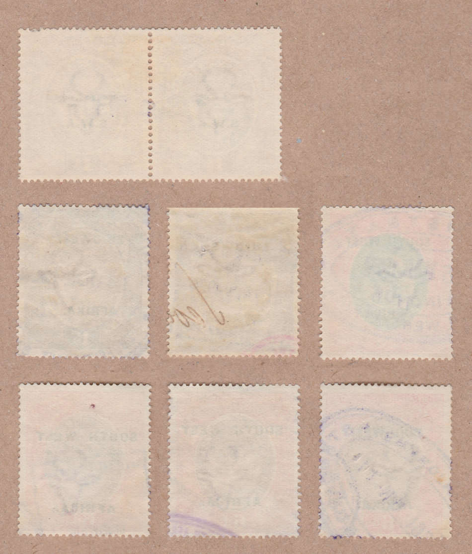 SWA Collection of overprints on KGV. Good variety of stamps in this lot
