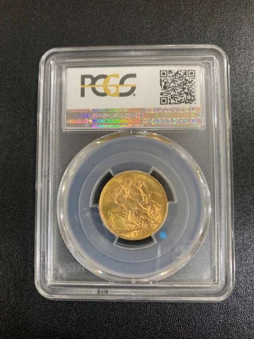 GOLD Sovereign 1927, Union of South Africa PCGS graded MS 64
