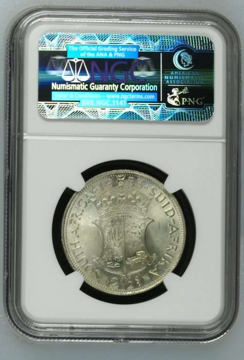 1953 South Africa 2.5S NGC graded MS63