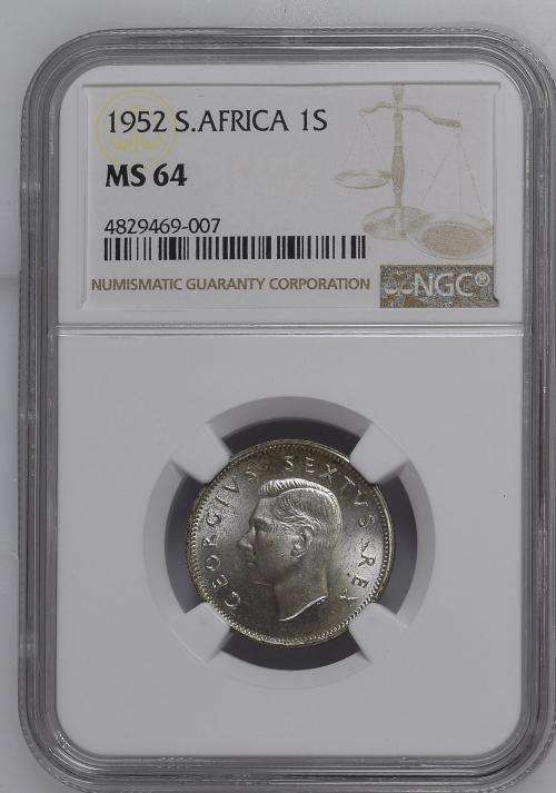 1952 South Africa 1S NGC graded MS64