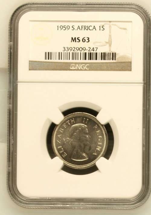 1959 South Africa 1S NGC graded MS63