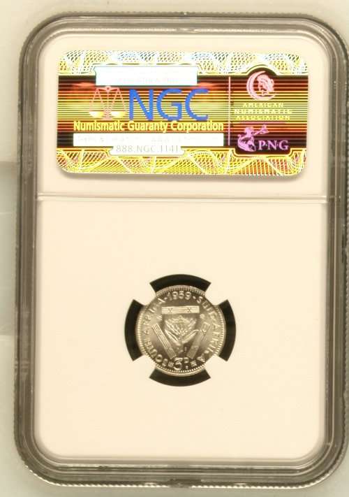 1959 South Africa 3p NGC graded MS65